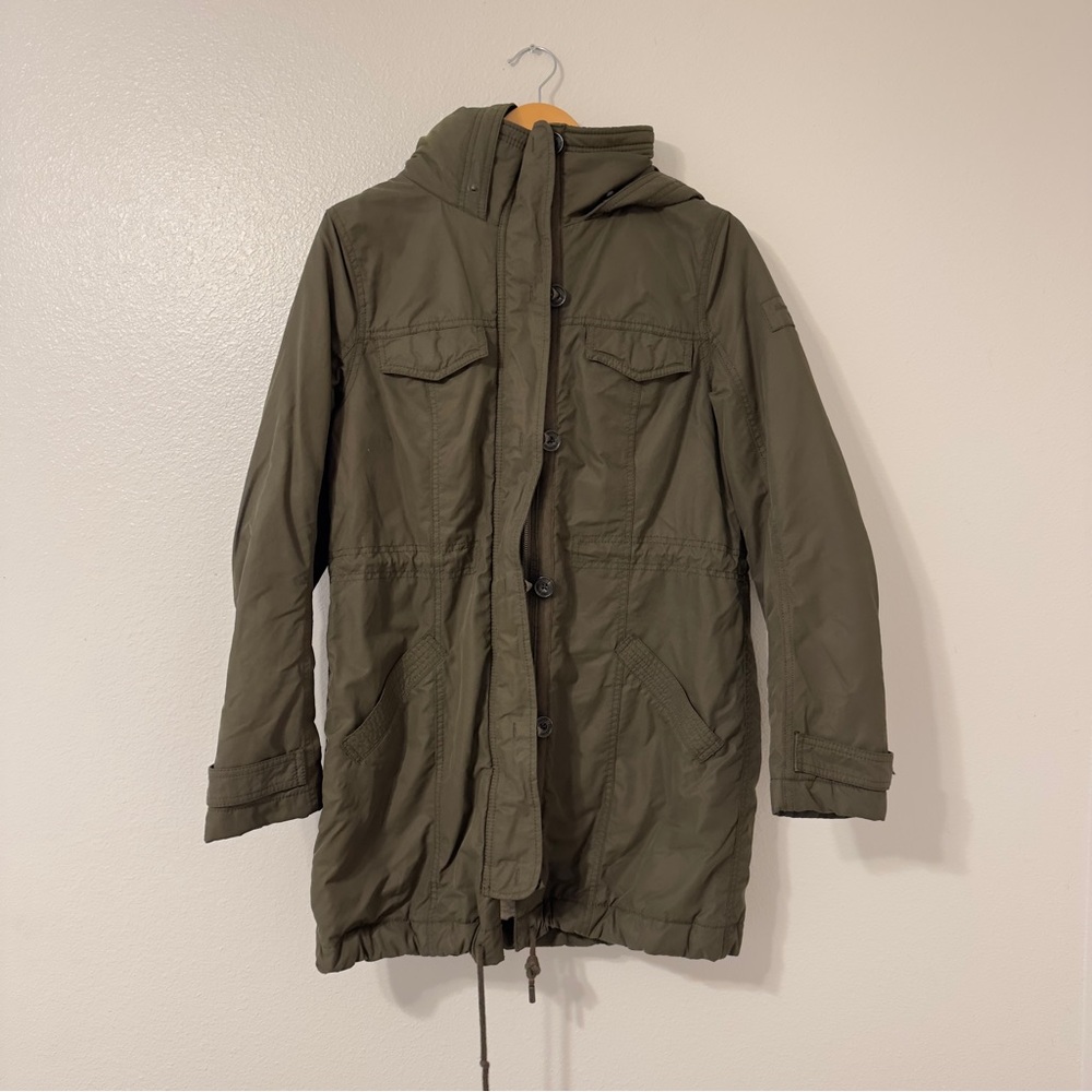 Abercrombie & Fitch Sherpa Lined Green Jacket Parka Military Jacket Size L